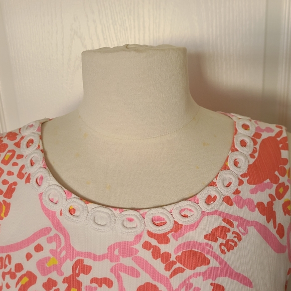 Lilly Pulitzer Mila Shift in Hot Coral Trunk In Love Print Retail $178 Sz 12 - Picture 8 of 16